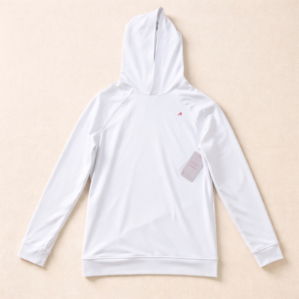 REDVANLY Larkin Hoodie White Pullov Crew Neck Long Sleeve Men